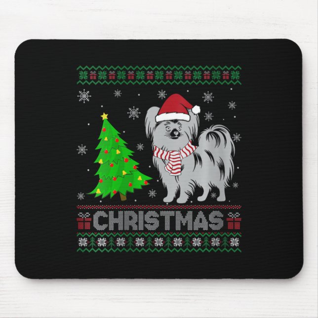 Mousepad Mulheres Papillon Cão Xmas Cristo De Iluminação Fe (Frente)