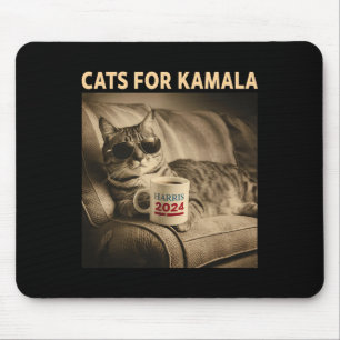 Mousepad Mulheres Para Kamala Gato Engraçado 2024 President