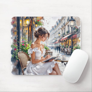 Mousepad Mulheres Parisiense Elegância: Vibrações da Rua Ca