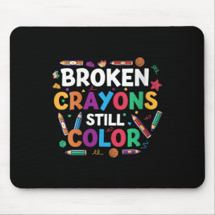 Mousepad Mulheres Quebradas Crayons Cores Ainda Cores Camis
