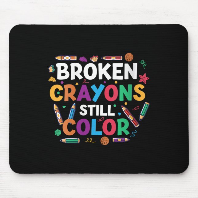Mousepad Mulheres Quebradas Crayons Cores Ainda Cores Camis (Frente)