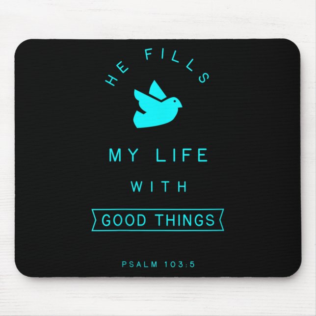Mousepad Mulheres Salm 103 Boas Coisas Bíblia Verse Citação (Frente)