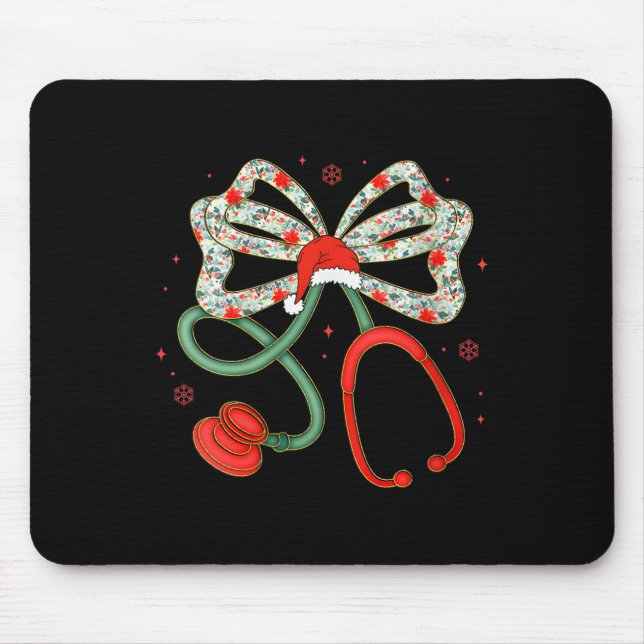 Mousepad Mulheres Stethoscope Enfermeira de Natal Trabalhad (Frente)