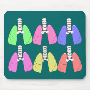 Mousepad Multi dos pulmões colorido--Design do terapeuta