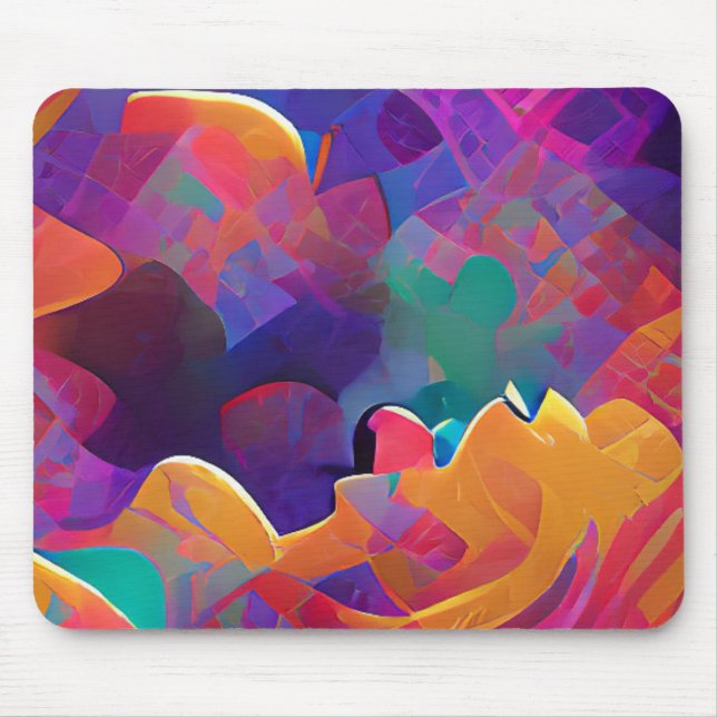 Mousepad Multicoloração vibrante, linda, fuchsia amarela pú (Frente)