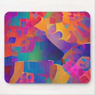 Mousepad Multicoloração vibrante, linda, fuchsia amarela pú