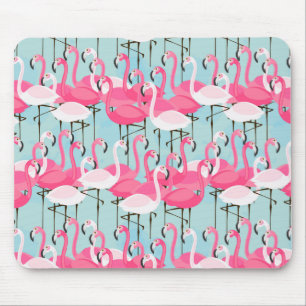 Mousepad Multidão De Flamingos, Rosa E Branca