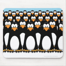 Multidão de pinguins engraçados dos desenhos
