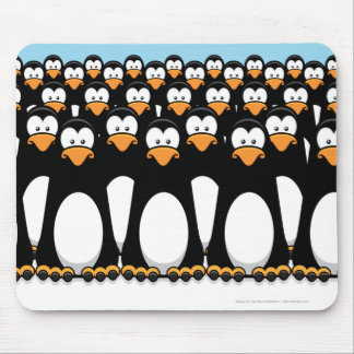 Mousepad Multidão de pinguins engraçados dos desenhos