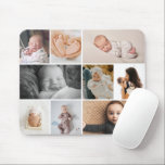 Mousepad Multiple snapshots baby photos collage<br><div class="desc">Customize with your Instagram photos or other small photos and arrange/crop within frames,  frame color and thickness is editable in the full customizer</div>
