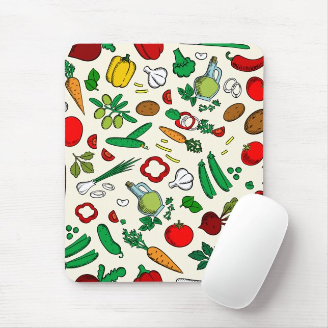 Mousepad Multycolor Vegetal Pad de Mouse (Com mouse)