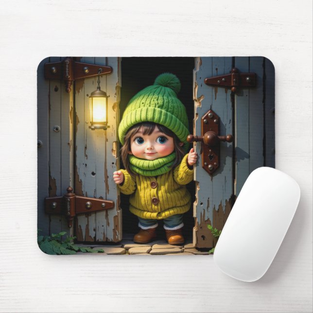 Mousepad Munchkin usando um chapéu e suéter (Com mouse)