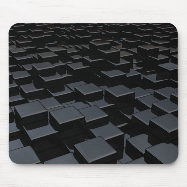 Mousepad Mundo preto do cubo (Frente)
