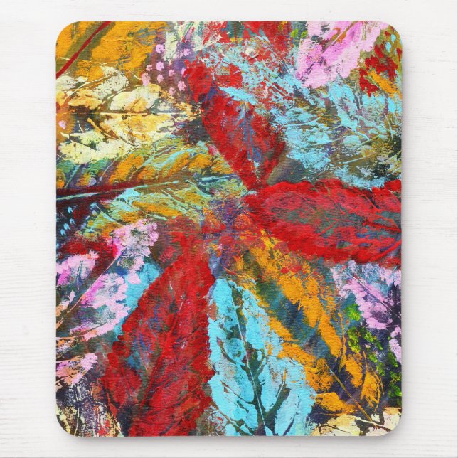 Mousepad Mural de grafite Arte urbana abstrata folhas (Frente)