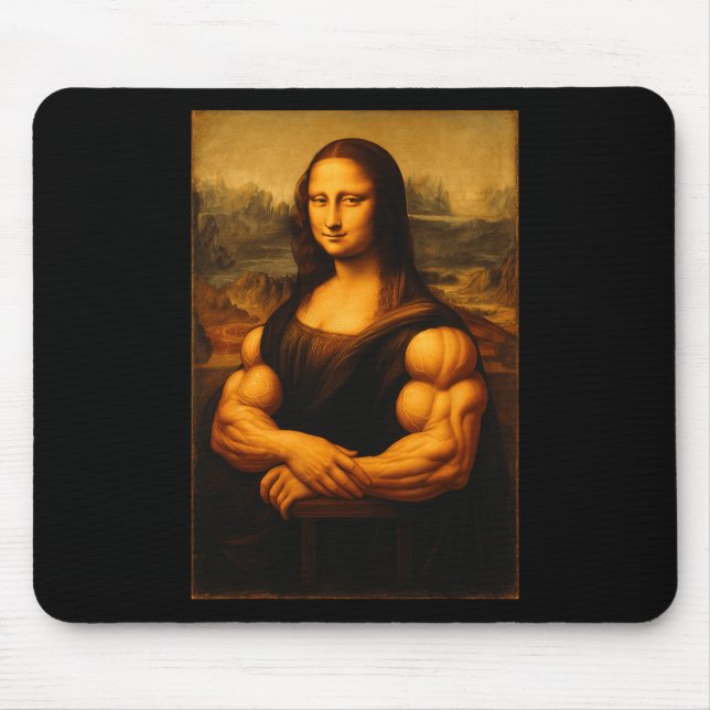 Mousepad Muscle Mona Lisa Bodybuilding Gym E (Frente)
