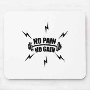 Mousepad Musculação engraçada 'Sem dor, sem ganho' com halt