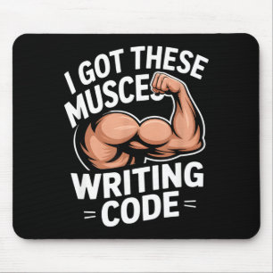 Mousepad Músculos engraçados escrevendo código dizendo prog