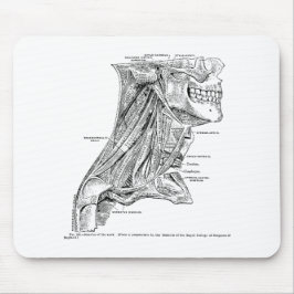 Mousepad Músculos humanos da anatomia do vintage do pescoço