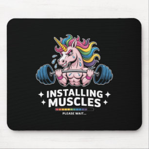 Mousepad Músculos Instalando o Unicórnio Halterofilismo