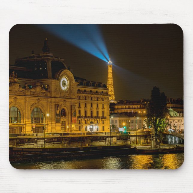 Mousepad Musée d'Orsay em Paris à noite (Frente)