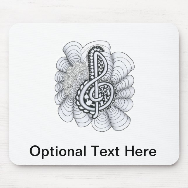 Mousepad Music Lovers Treble Clef Design (Frente)