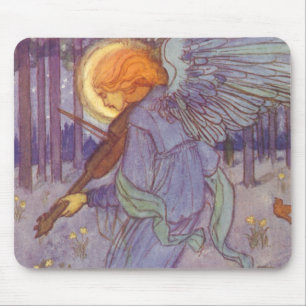 Mousepad Música Angelical Tocando um Violino, Música Vintag