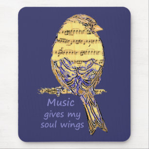 Mousepad Música dá minha citação das almas e arte das aves