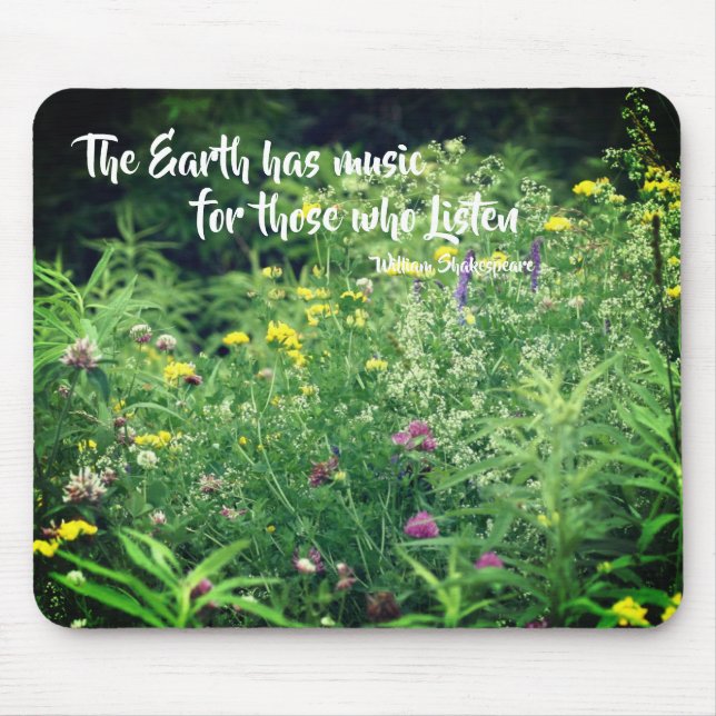 Mousepad Música Da Natureza, Citação Inspiracional (Frente)