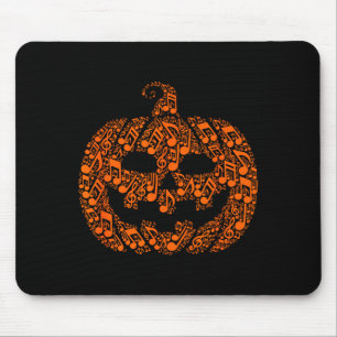 Mousepad Música Divertida de Halloween Nota Músico Abóbora