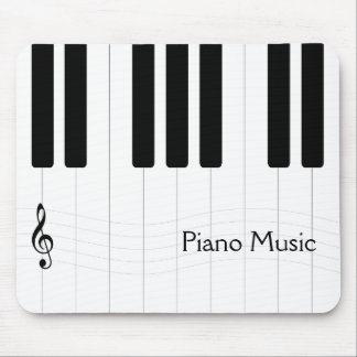 Mousepad Música do piano preto e branco