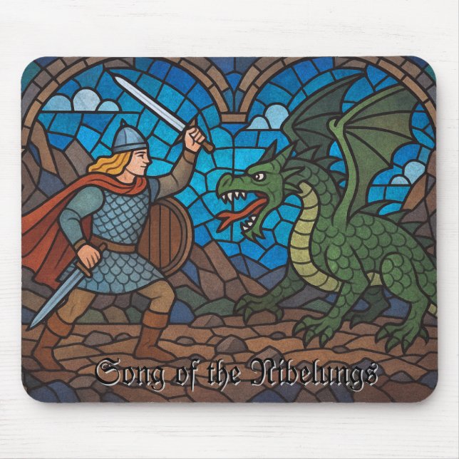 Mousepad Música dos Nibelungs - Siegfried e Dragão (Frente)
