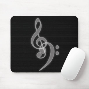 Mousepad Música - Placa do mouse Treble e Bass Clef