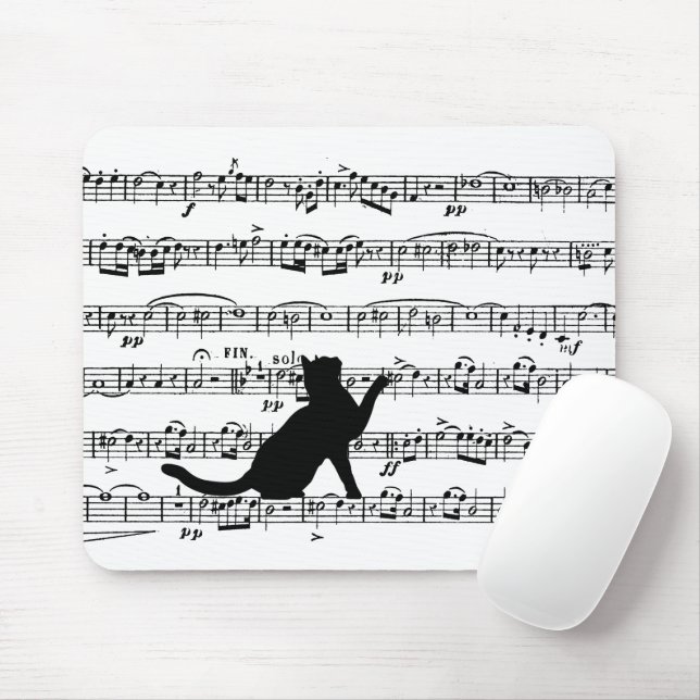 Mousepad Música Preta para Cat On Sheet (Com mouse)