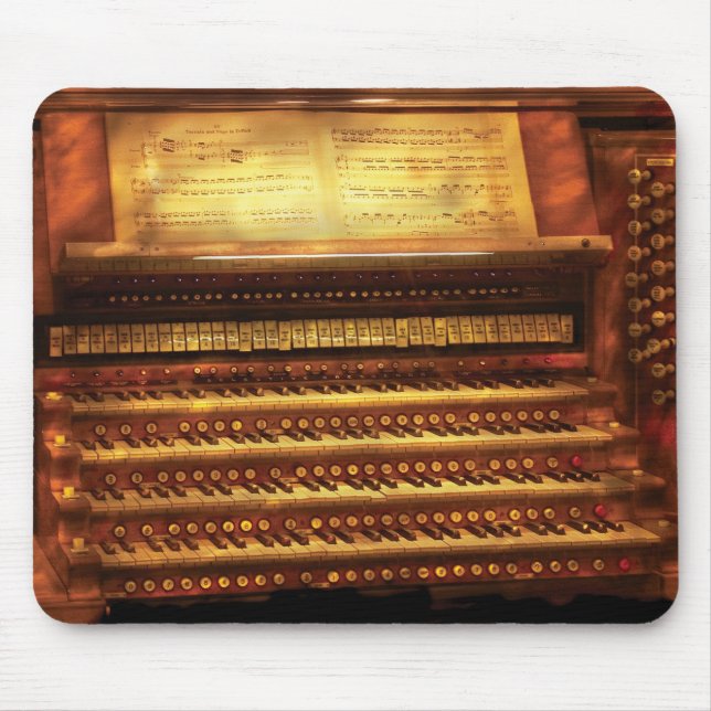 Mousepad Músico - organista - o órgão de tubulação (Frente)