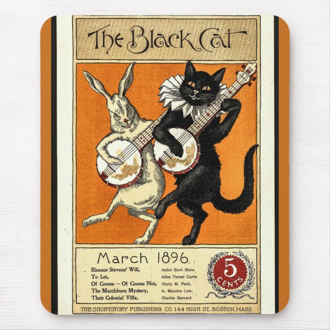 Mousepad Músicos de Gato Negro e Coelhinhos (Frente)