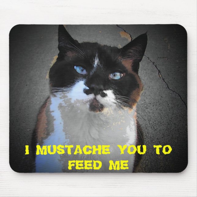 MOUSEPAD MUSTACHE QUE O GATO ESTÁ COM FOME (Frente)