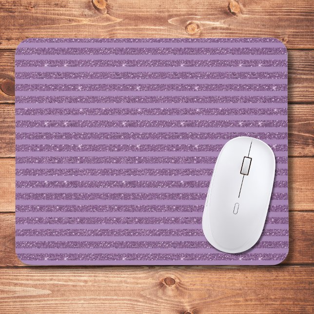 Mousepad Muted Mulberry Glitter Style Horizontal Stripes (Criador carregado)