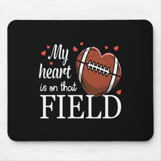 Mousepad My Heart Is On The Field Football Design  (Frente)