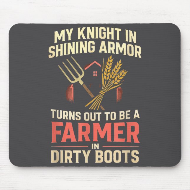 Mousepad My Knight In Shining Funny Farmer Wife Women Girls (Frente)