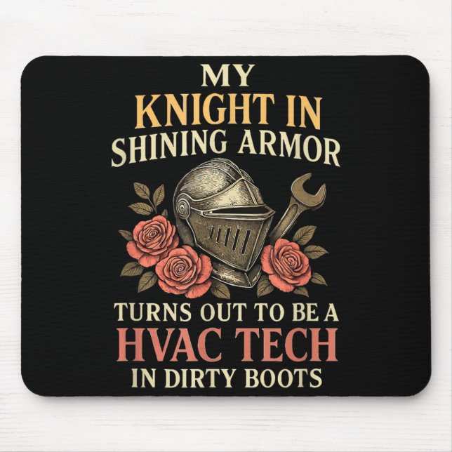 Mousepad My Knight In Shining Funny Hvac Tech Wife Women Gi (Frente)