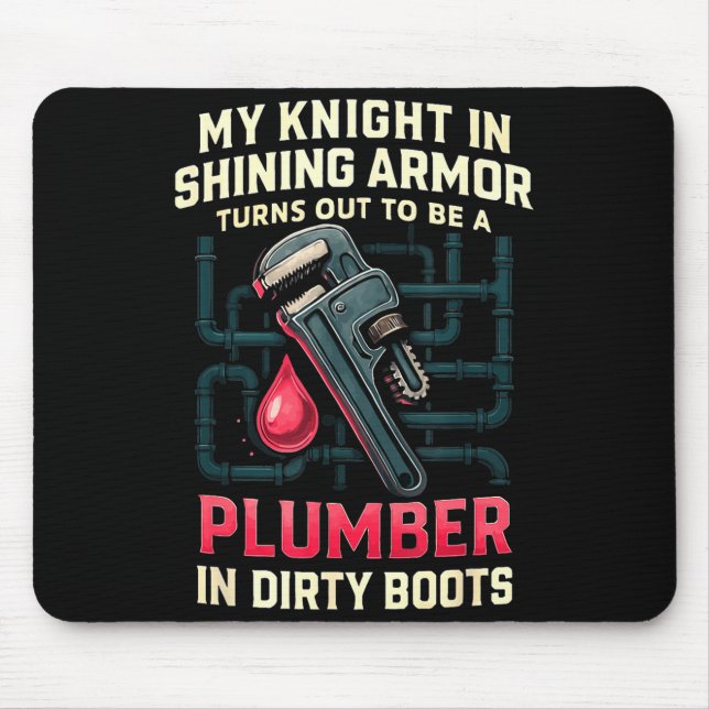 Mousepad My Knight In Shining Funny Plumber Wife Women Girl (Frente)