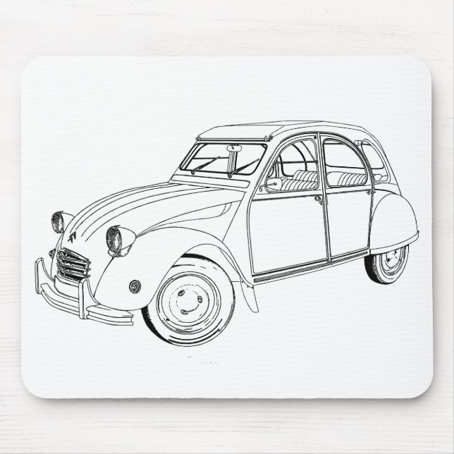 Mousepad My loved car: Citroën 2 CV (Frente)
