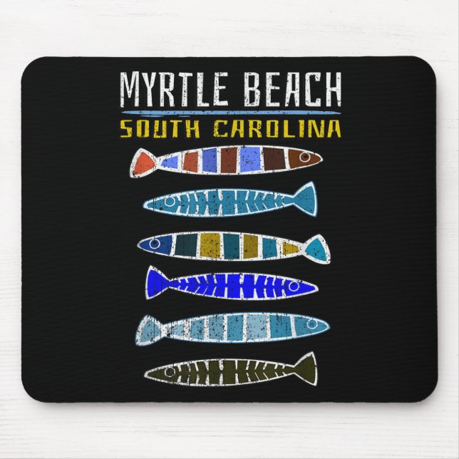 Mousepad Myrtle Beach Shirt Peixes Cujos peixes pescam Colô (Frente)