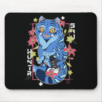 Mousepad Mystical Blue Tiger Japanese Folk Art Style