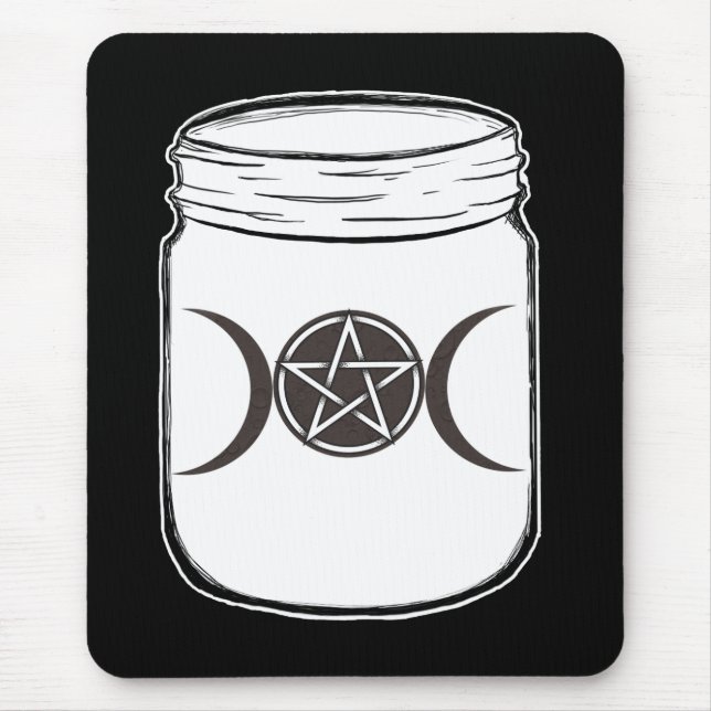 Mousepad Mystical Magic Moons Triple Goddese Mason Jar (Frente)