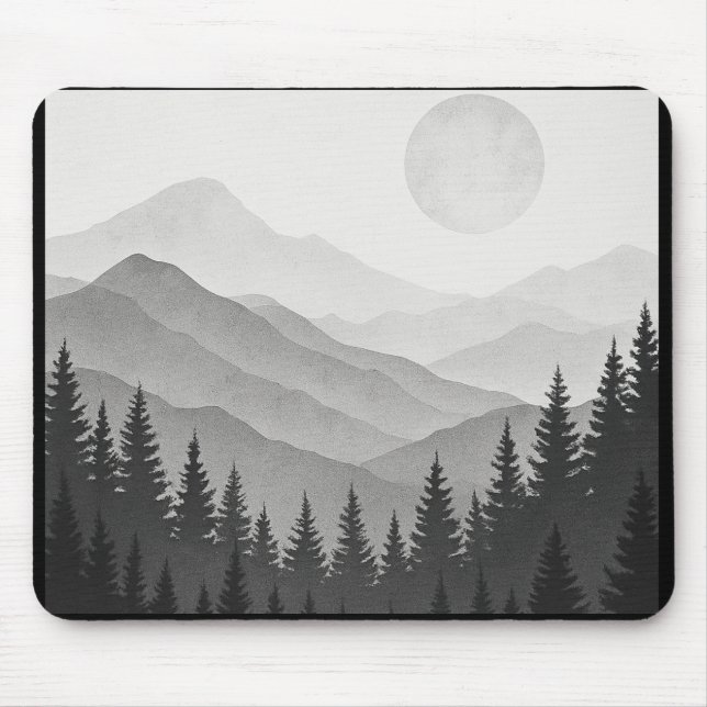 Mousepad Mystische Berglandschaft – Künstlerisches Mauspad  (Frente)