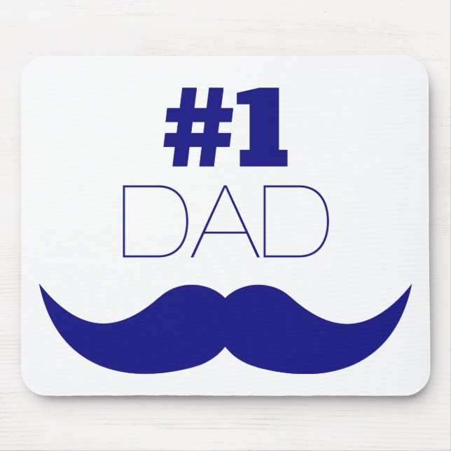Mousepad Nº 1 - bigode azul Pai - Número Um (Frente)
