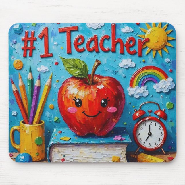 Mousepad Nº 1 da Ilustração de Apreciação de Professores Mo (Frente)