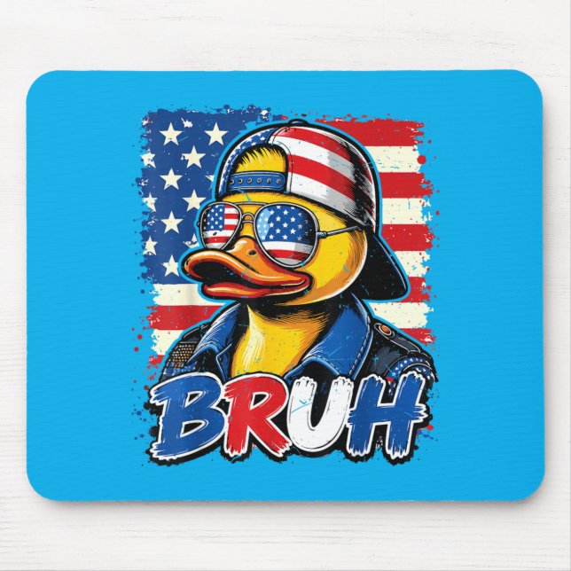 Mousepad N Boy Bro 4th July Rubber Duck Patriotic Aamerican (Frente)