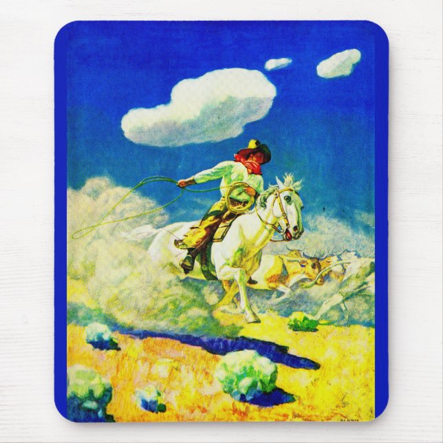Mousepad N. C. Wyeth cowboy (Frente)